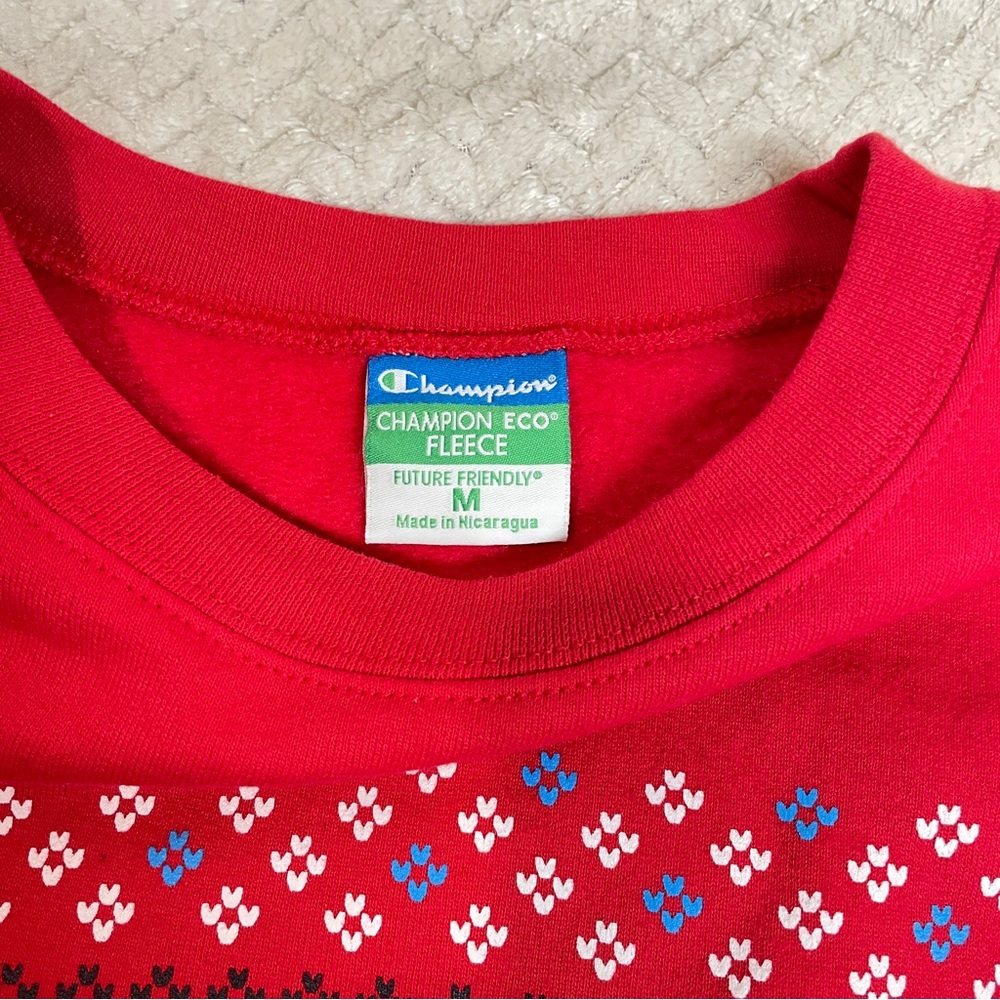 Champion Eco Fleece Delaware State Hornets Red Ugly Christmas Sweater Medium - Picture 4 of 5